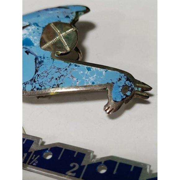 Vintage Handmade Peru925 Alpaca Llama Enamel CMC Silver Pin Lapel Hanger… - Picture 6 of 9